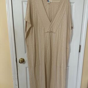 Free People Tan V-Neck Maxi Dress